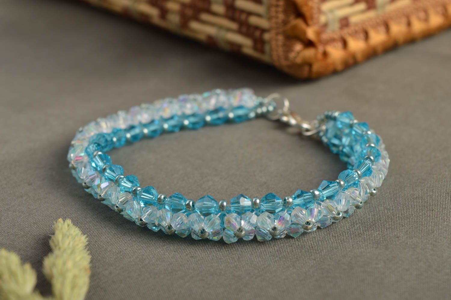 Blue handmade beaded bracelet costume jewelry designs accessories for girls  photo 1