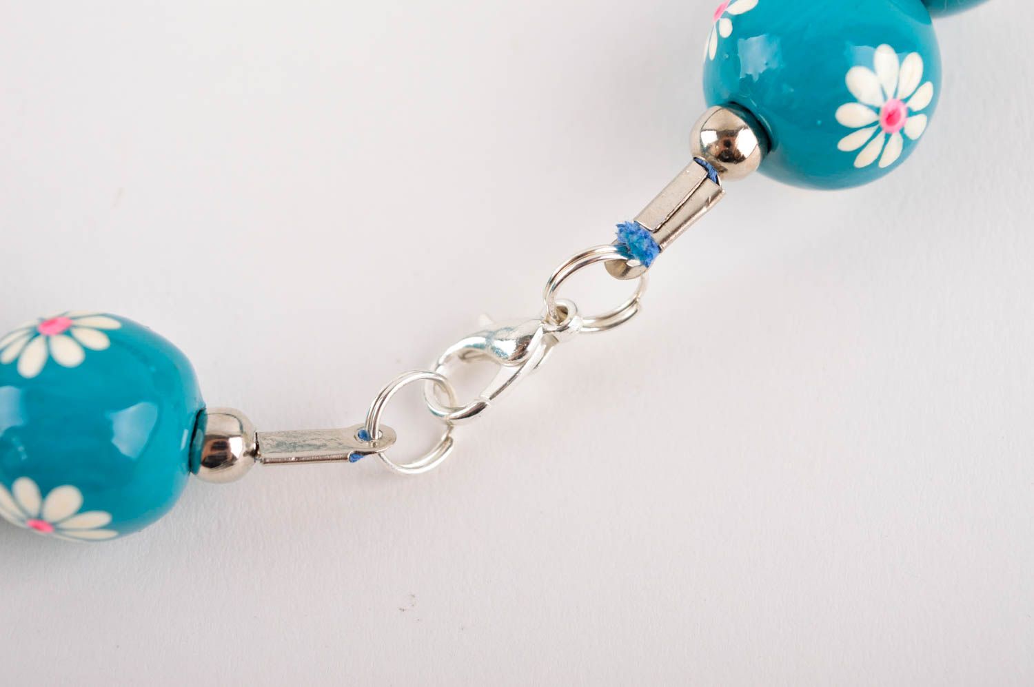 Handmade lange Halskette Modeschmuck Collier Accessoire für Frauen blau schön foto 4
