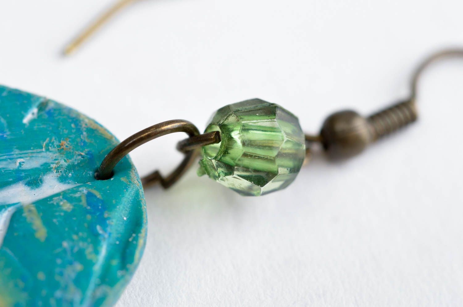 Polymer Schmuck handmade Accessoire für Frauen grüne Schmuck Ohrringe Blätter foto 4