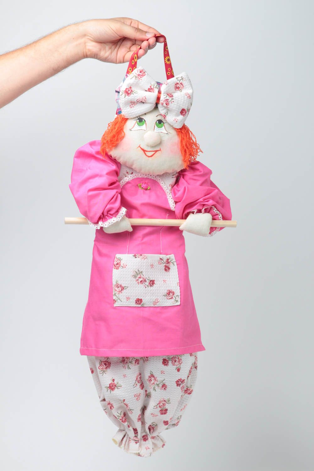 Handmade soft toy rag doll stuffed toy for keeping plastic bags kitchen designs photo 5