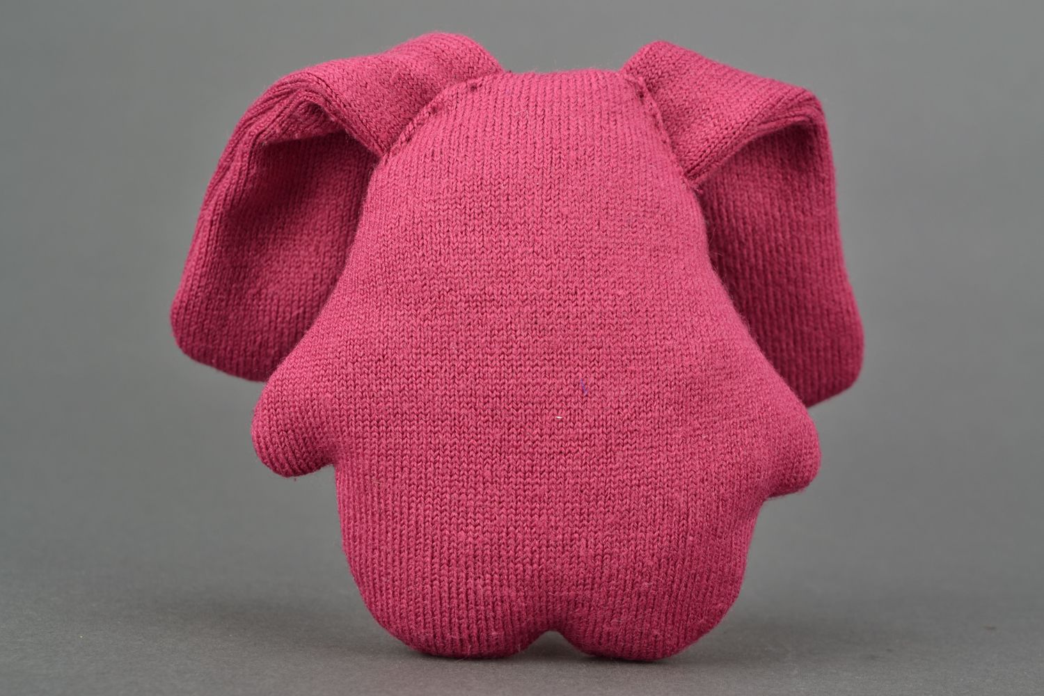 Мягкая игрушка заяц розовая из ткани  фото 4