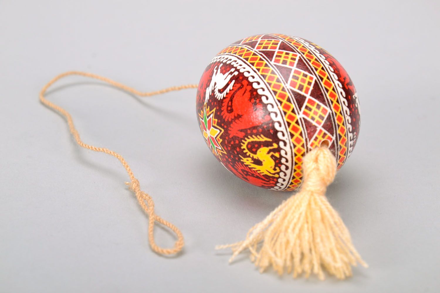 Oeuf de Pâques à suspendre fait main décoratif multicolore de style ethnique photo 4