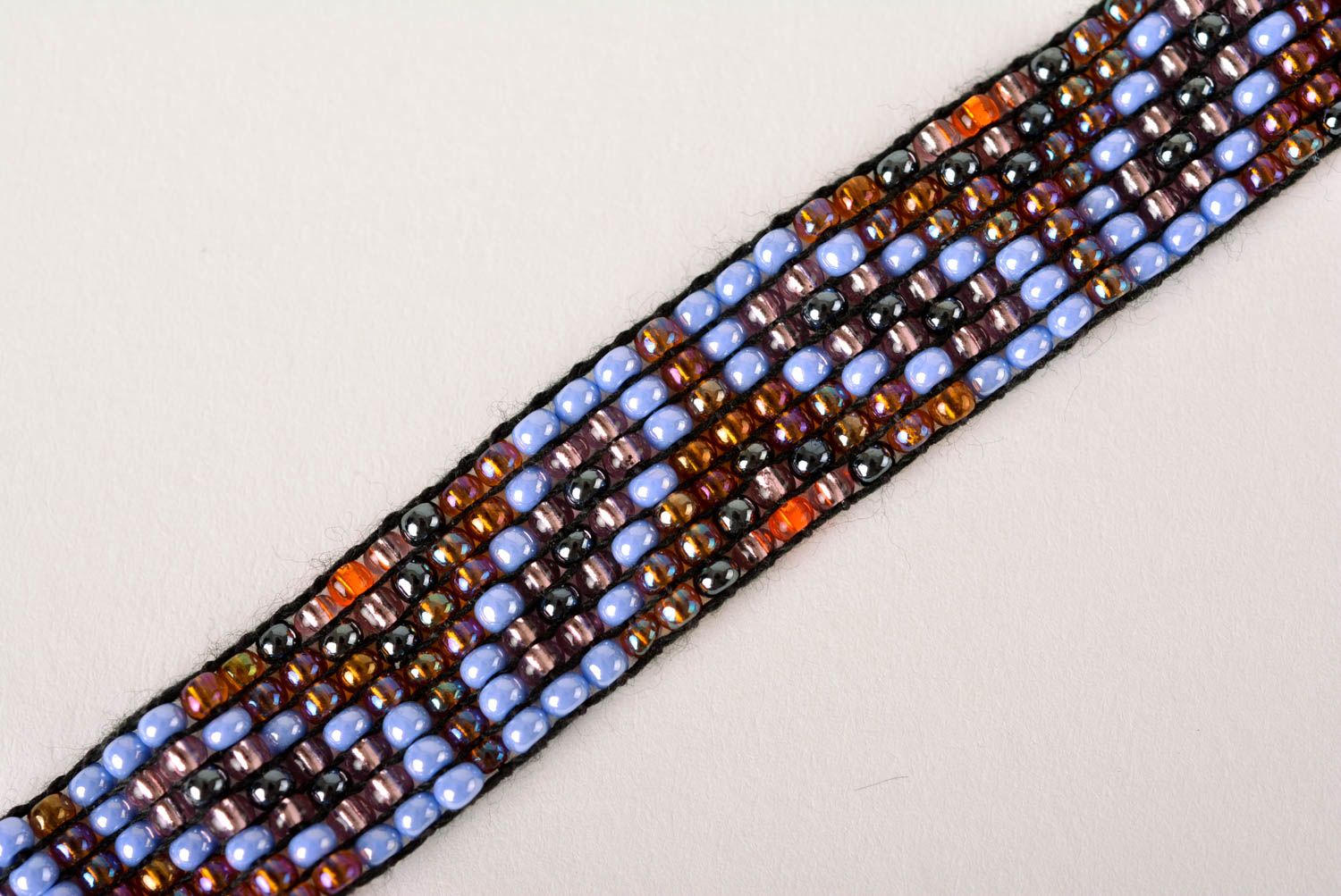 Bracelet perles rocaille Bijou fait main couleur de lavande Accessoire femme photo 3