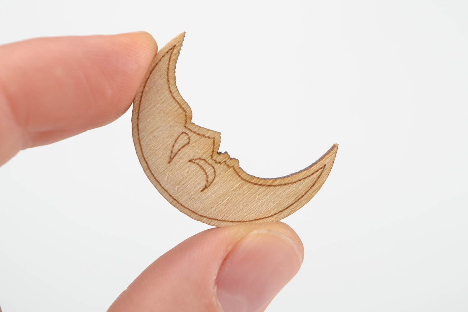 Handmade Rohling zum Bemalen Figur aus Holz Scrapbooking Material Mond foto 2