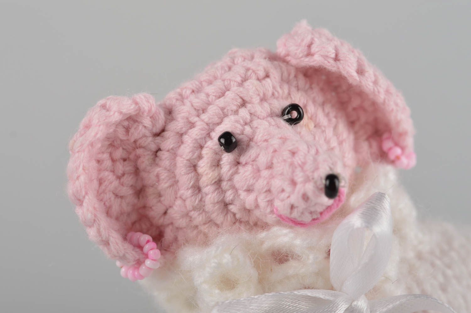Handmade ausgefallenes Spielzeug Geschenk Idee Kuscheltier für Kleinkinder Maus foto 1