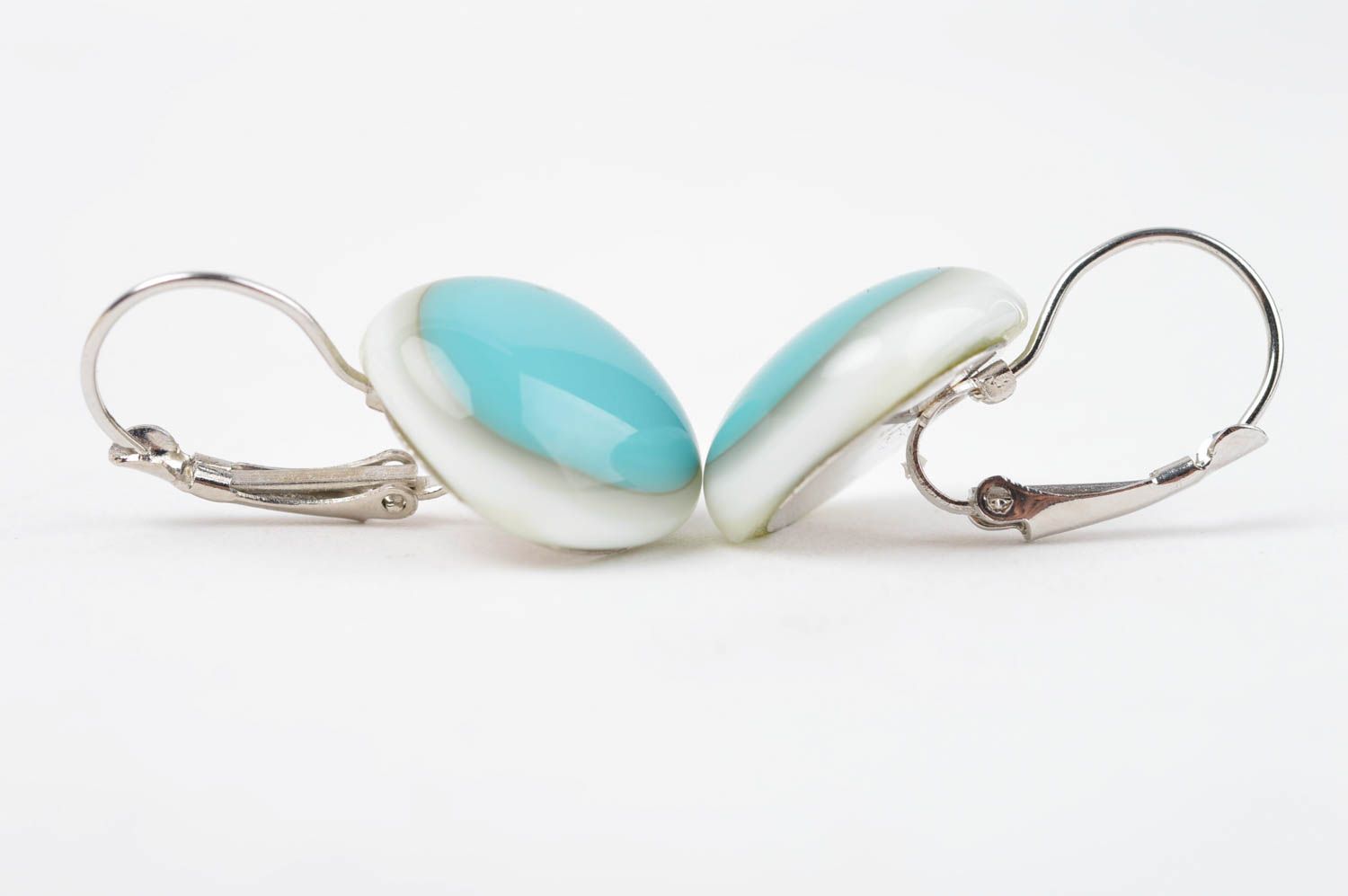 Unusual handmade glass earrings handmade accessories for girls glass art photo 2