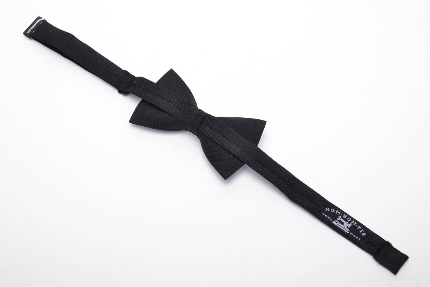 Женский текстильный галстук-бабочка черно-белый фото 4