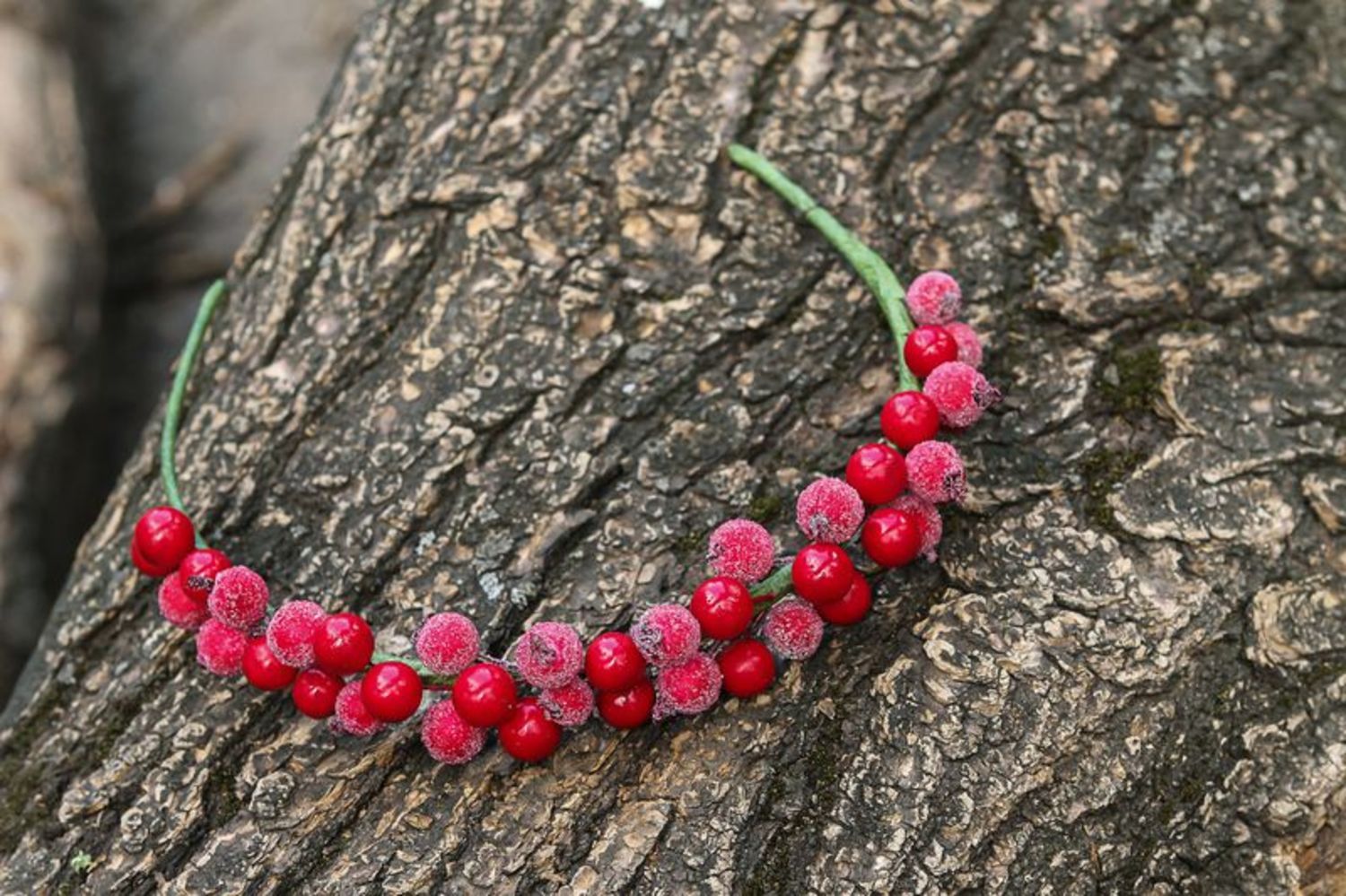 Wreath headband Cranberry in sugar photo 3