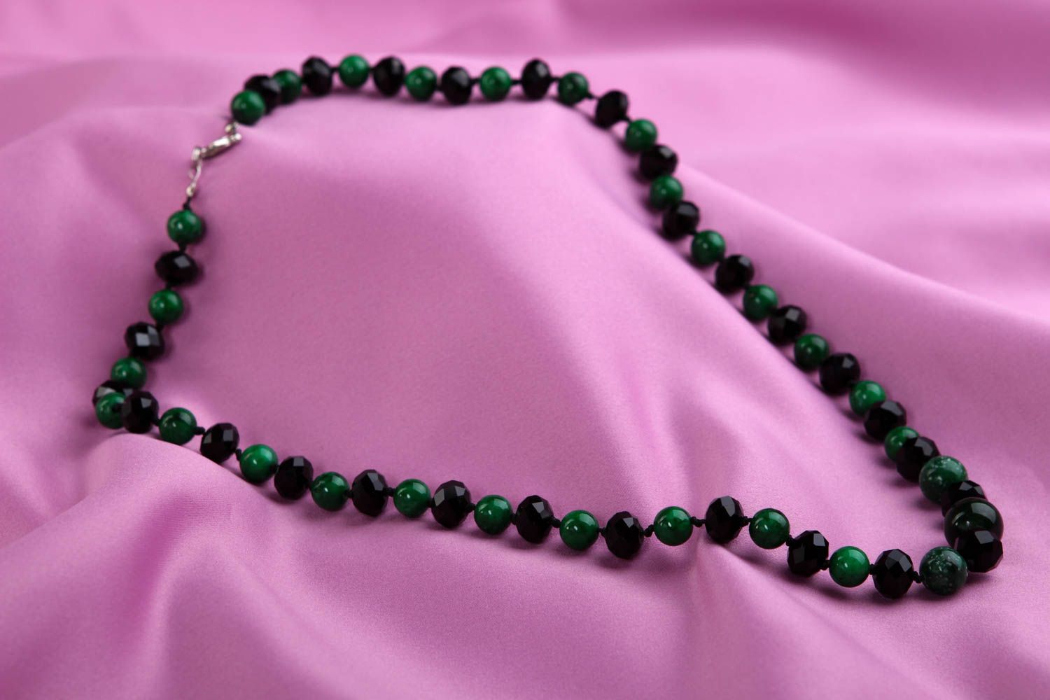 Handmade bead necklace unusual necklace designer accessory stone jewelry photo 1