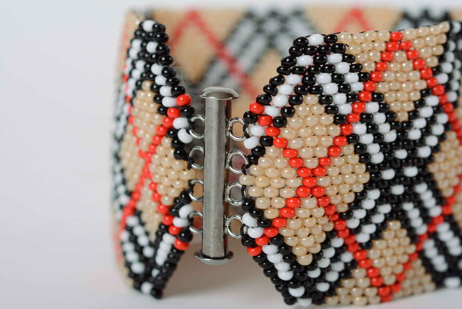 Handmade designer beaded jewelry set bracelet and dangle earrings for women photo 4