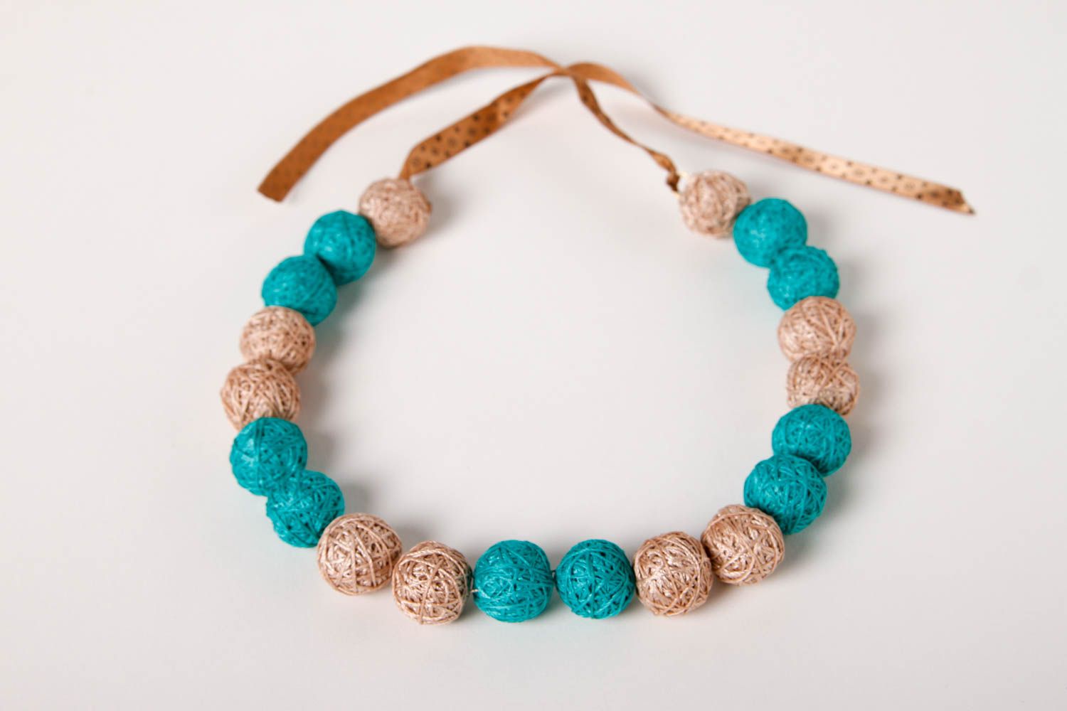 Beautiful handmade textile necklace ball necklace design handmade jewellery photo 3