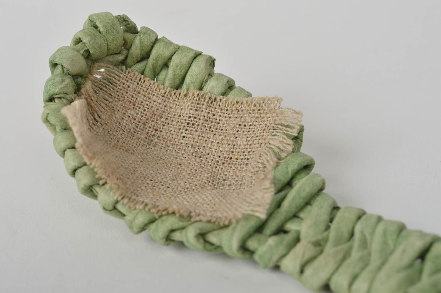 Плетеная ложка декор для дома ложка ручной работы из газетных трубочек фото 4
