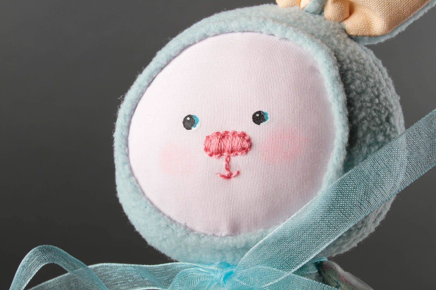 Handmade stylish soft rabbit unusual funny toy for kids designer accessory photo 3