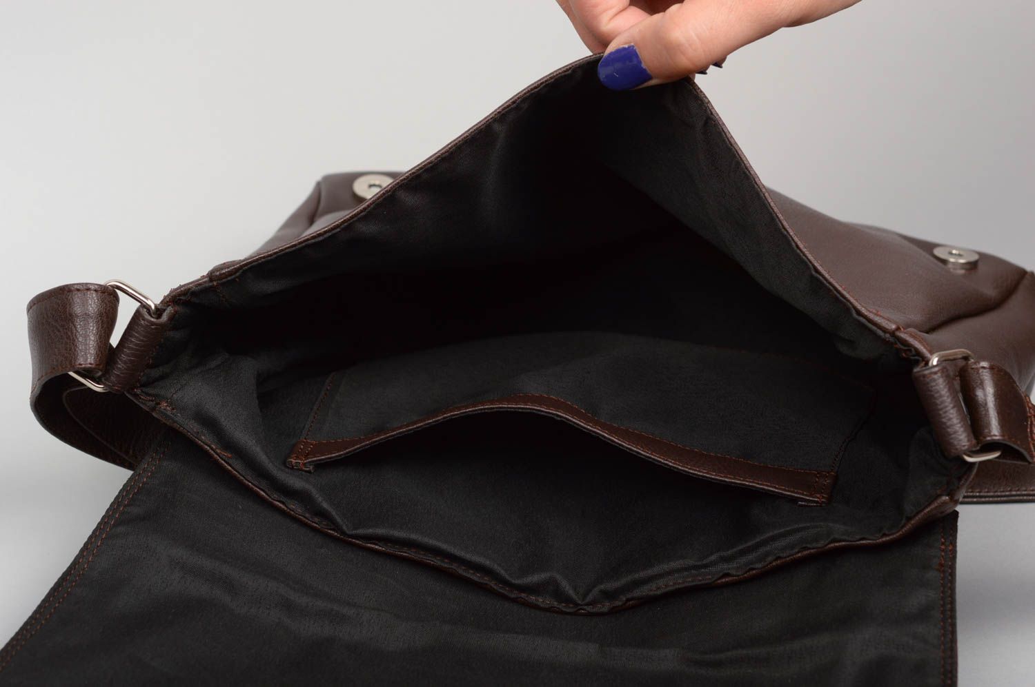 Сумка ручной работы сумка через плечо сумка из искусственной кожи коричневая фото 4