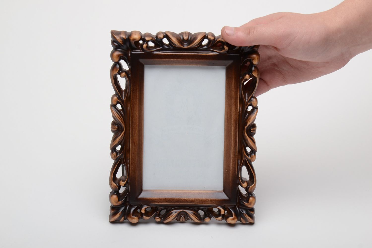 Carved wooden photo frame with beautiful design photo 5