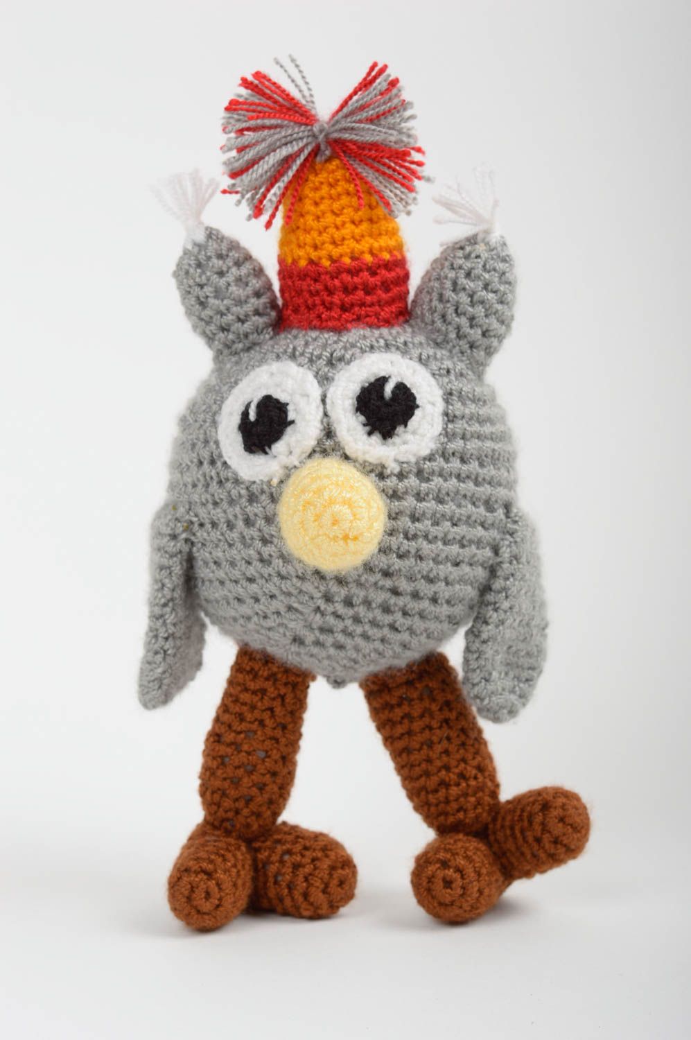 Jouet hibou Peluche faite main Déco maison tricoté au crochet pour enfant photo 1