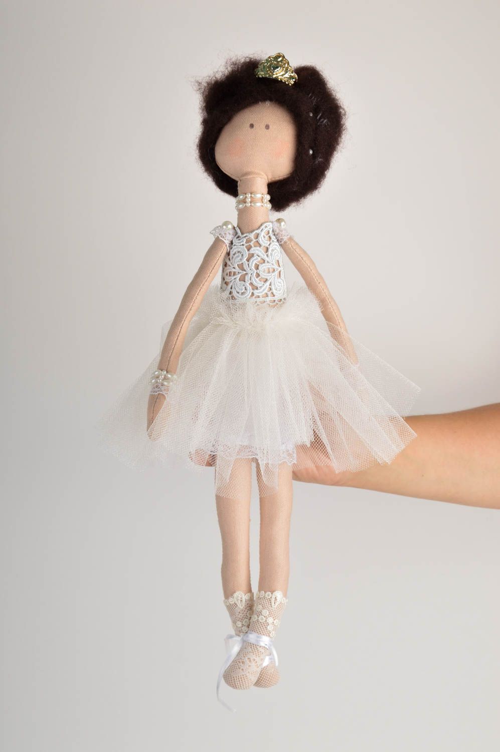 Кукла ручной работы кукла из ткани мягкая кукла из трикотажа в виде балерины фото 5