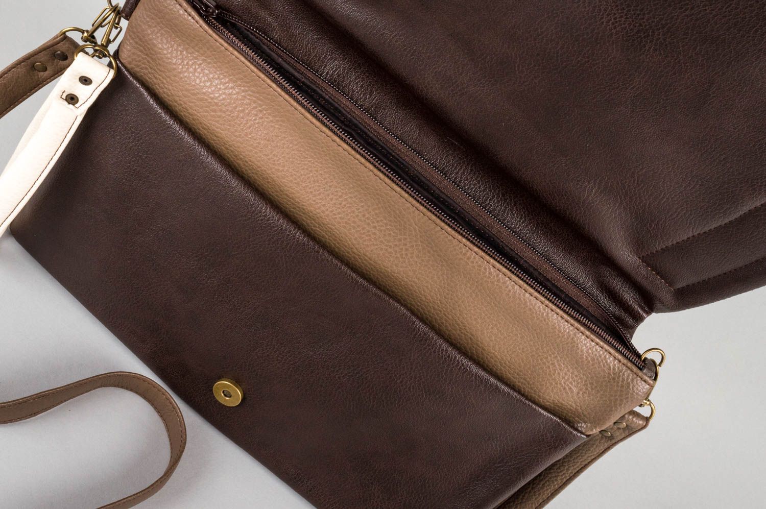 Unusual stylish handmade faux leather shoulder bag fashion accessories gift idea photo 3