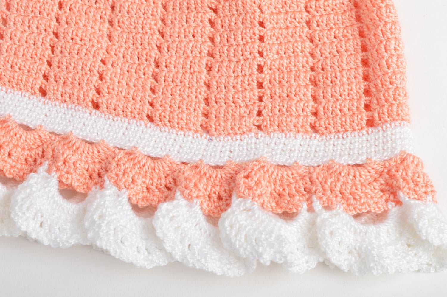 Bonnet tricot fait main Chapeau au crochet fils coton acrylique Vêtement fille photo 5