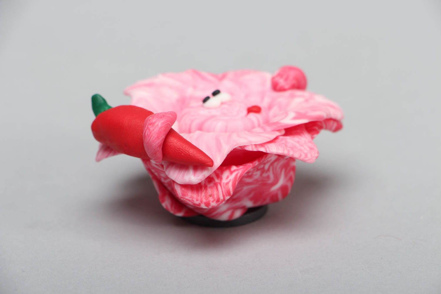 Polymer clay fridge magnet Pink Cabbage and Pepper photo 2