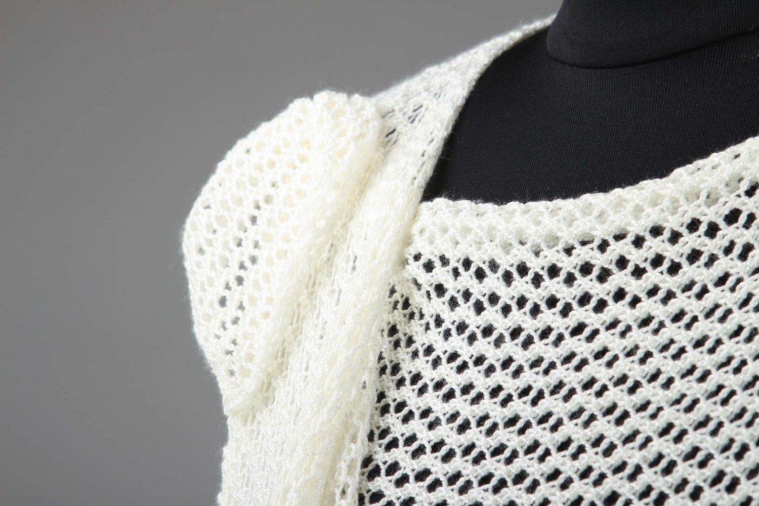 Blouse tricotée blanche pour femme photo 3