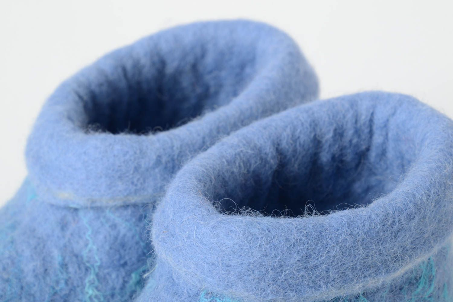 Hausschuhe Wolle handmade warme Hausschuhe Geschenkidee für Kinder in Blau foto 5
