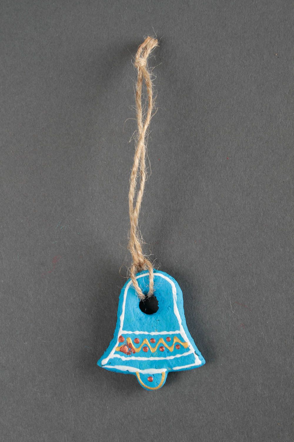 Blaue Deko für Weihnachten handmade Salzteig Figur Wohn Accessoire Glöckchen  foto 3