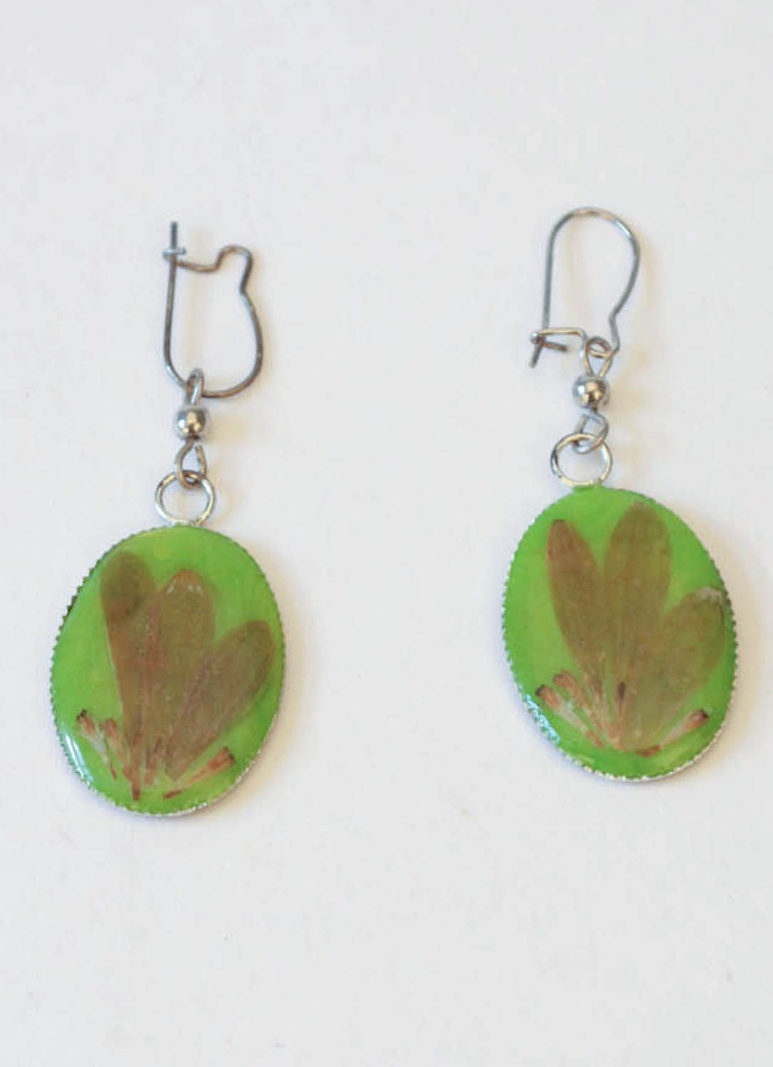 Unusual earrings with dried flowers Bright Autumn photo 4