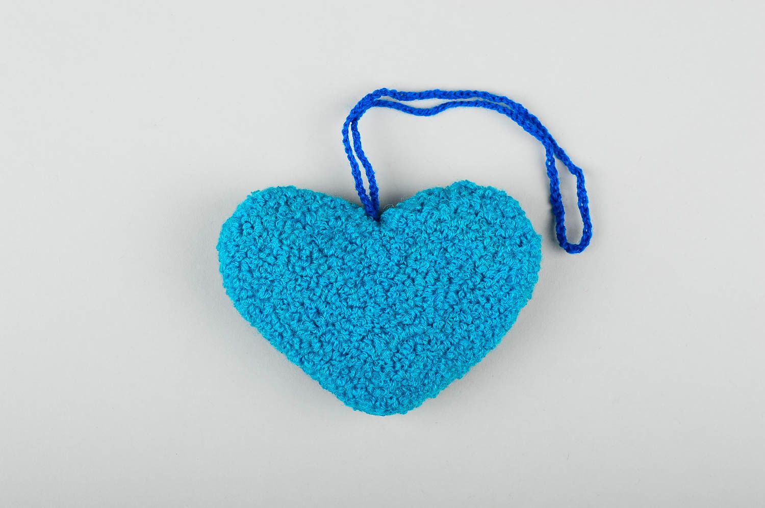 Coeur à suspendre fait main Suspension décorative bleue Décoration maison photo 1