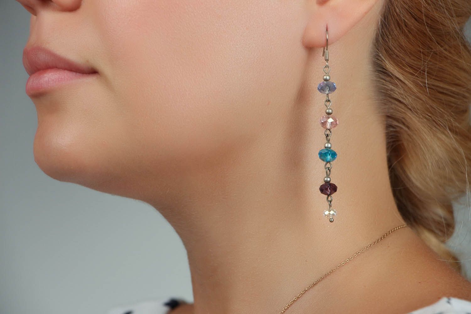 Long crystal earrings photo 5