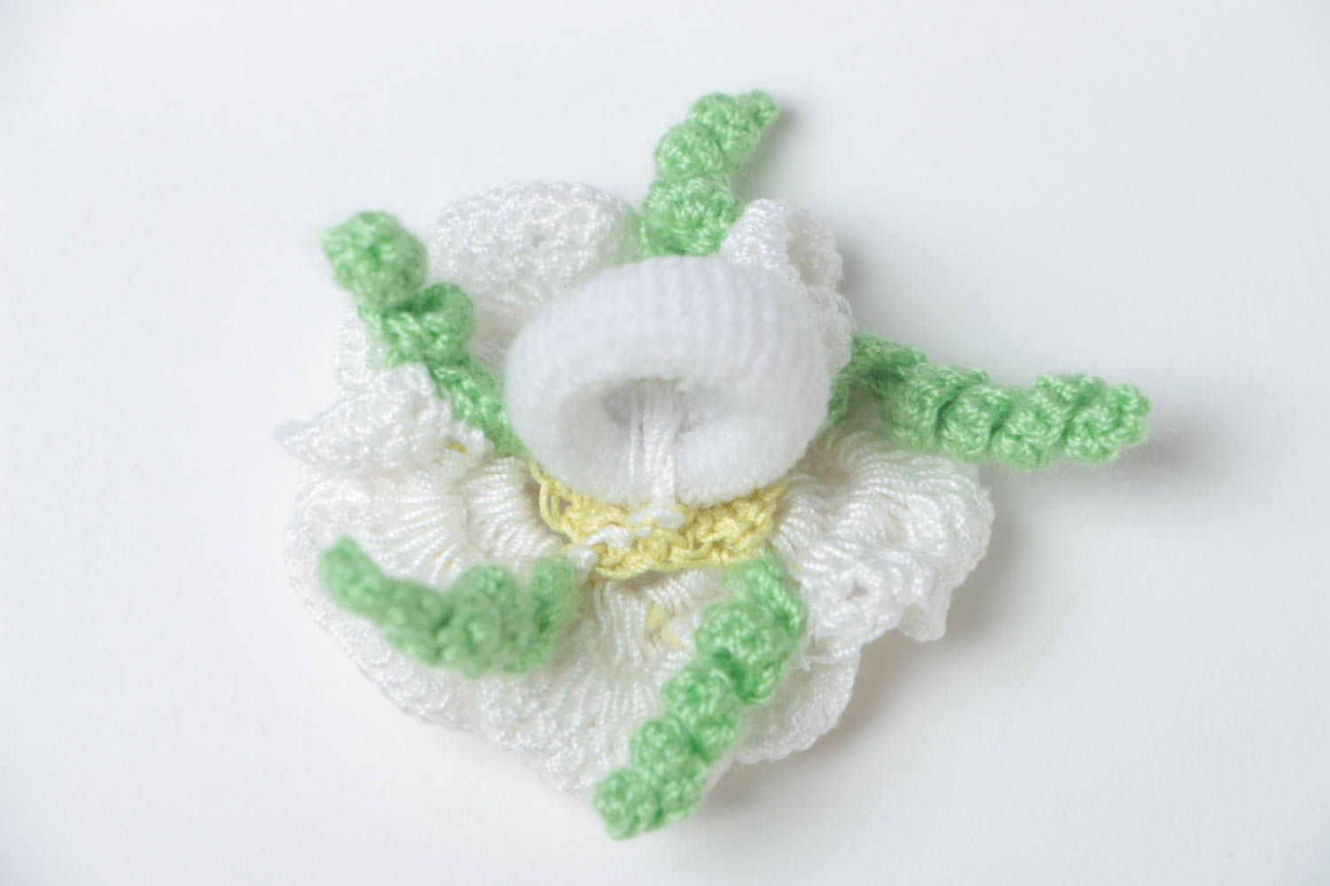 Flower scrunchy hand-crocheted scrunchies handmade hair accessories for girls photo 3