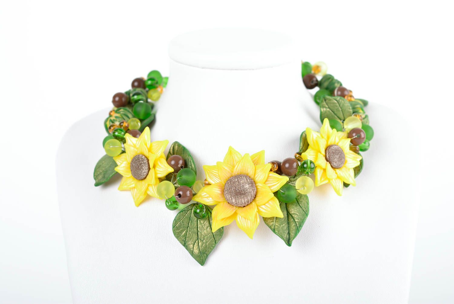 Sonnenblumen Damen Halskette Halsschmuck für Damen Schmuck Collier handgemacht foto 3