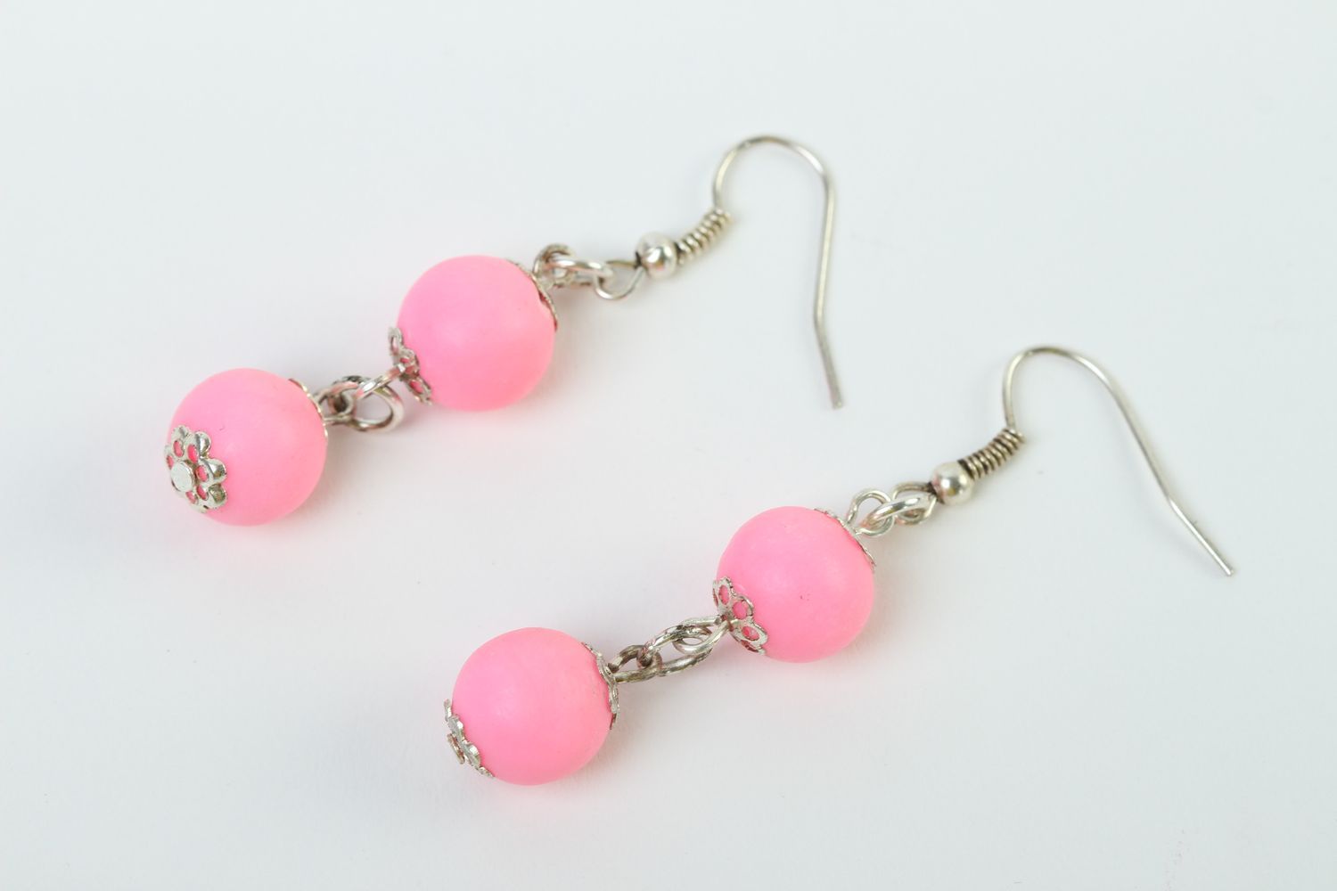 Boucles d'oreilles pendantes Bijou fait main Cadeau femme roses style romantique photo 2