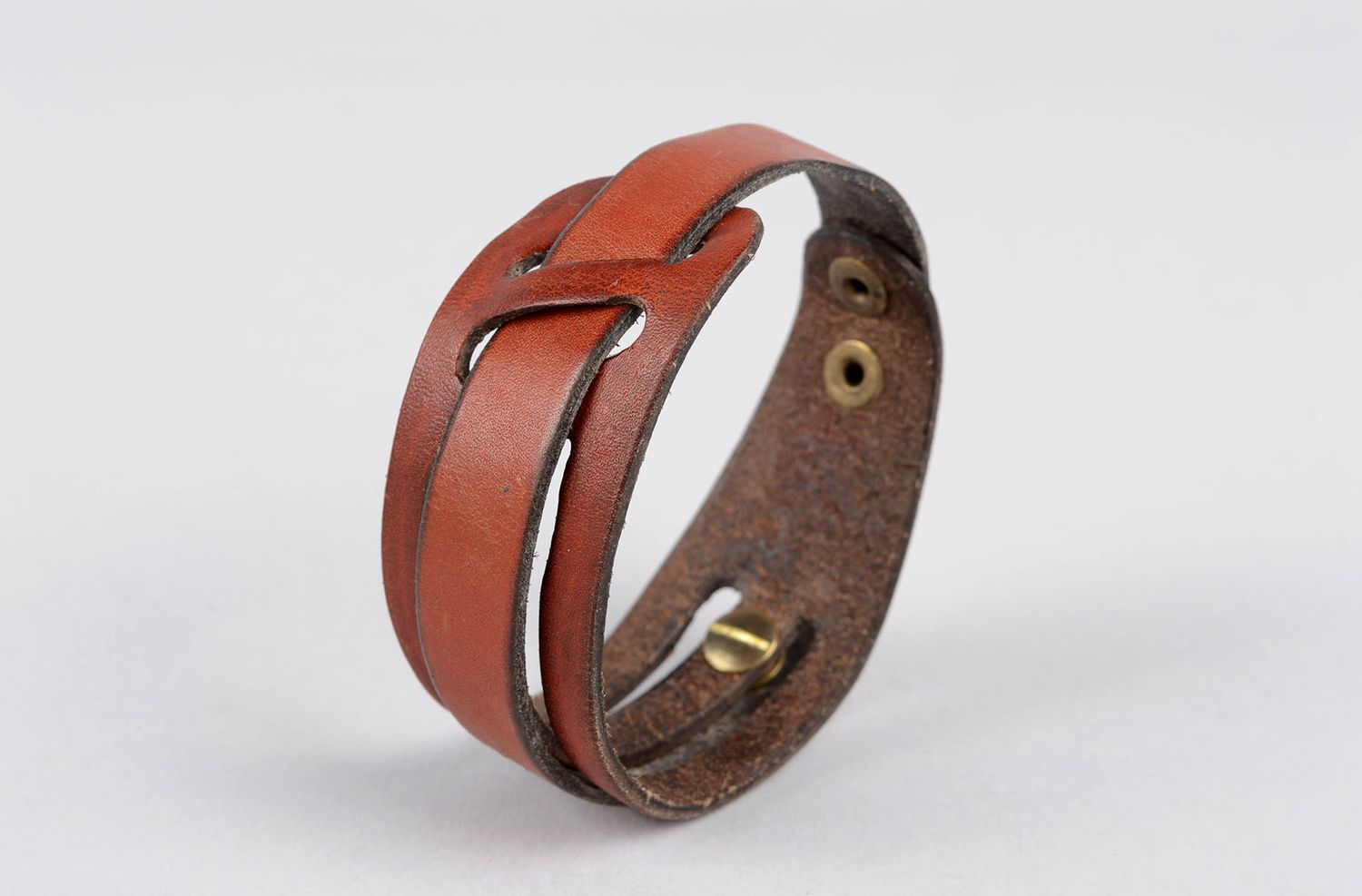 Handmade designer bracelet unusual leather bracelet unisex cute accessory photo 4