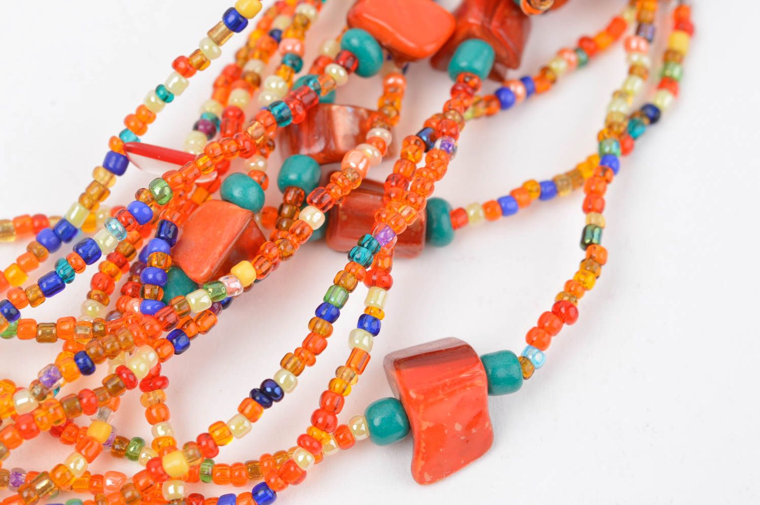 Handmade unusual orange necklace unusual designer necklace feminine accessory photo 4