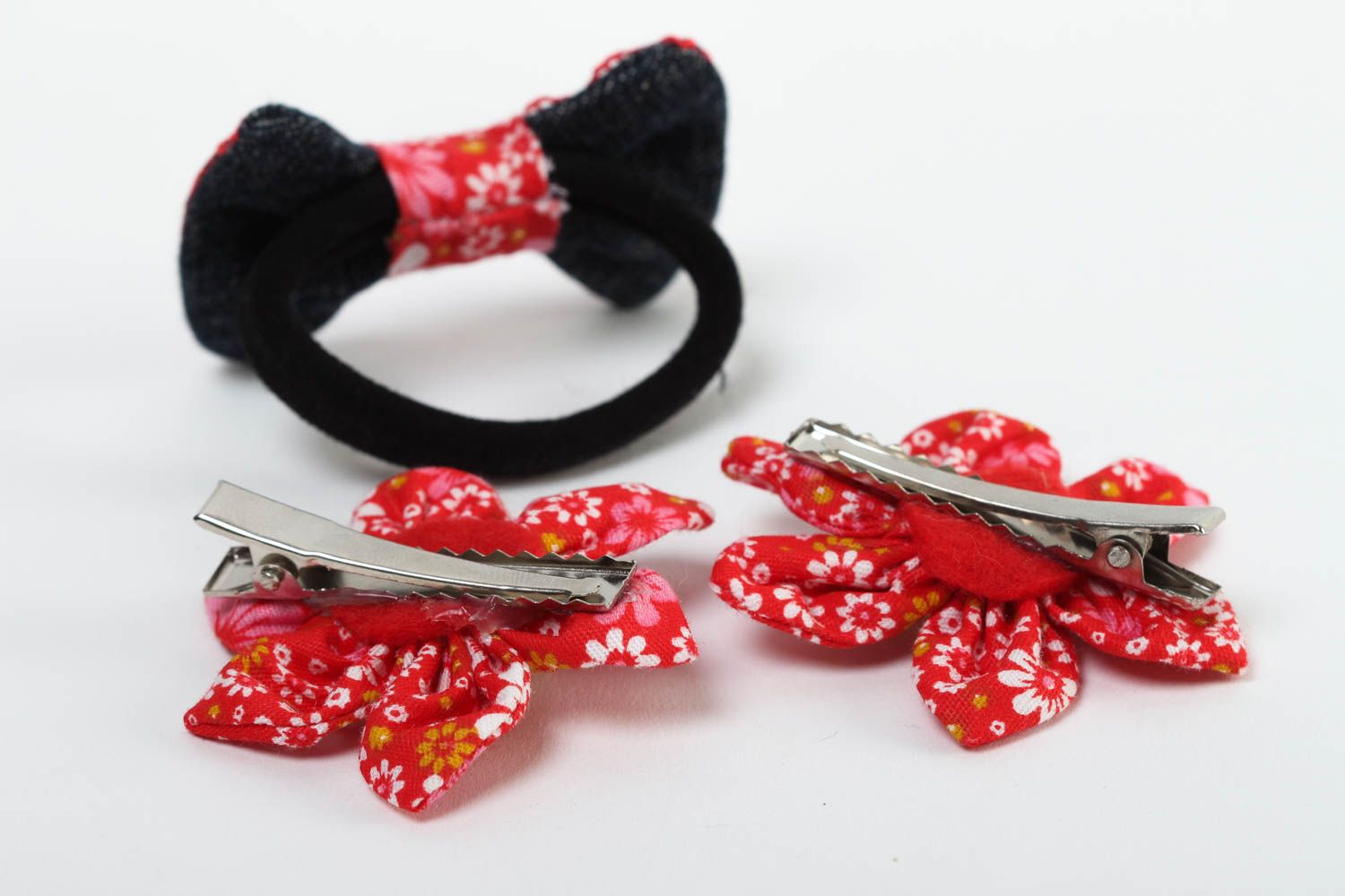 Childrens handmade hair clips flower hair clip hair bow scrunchie gifts for kids photo 3