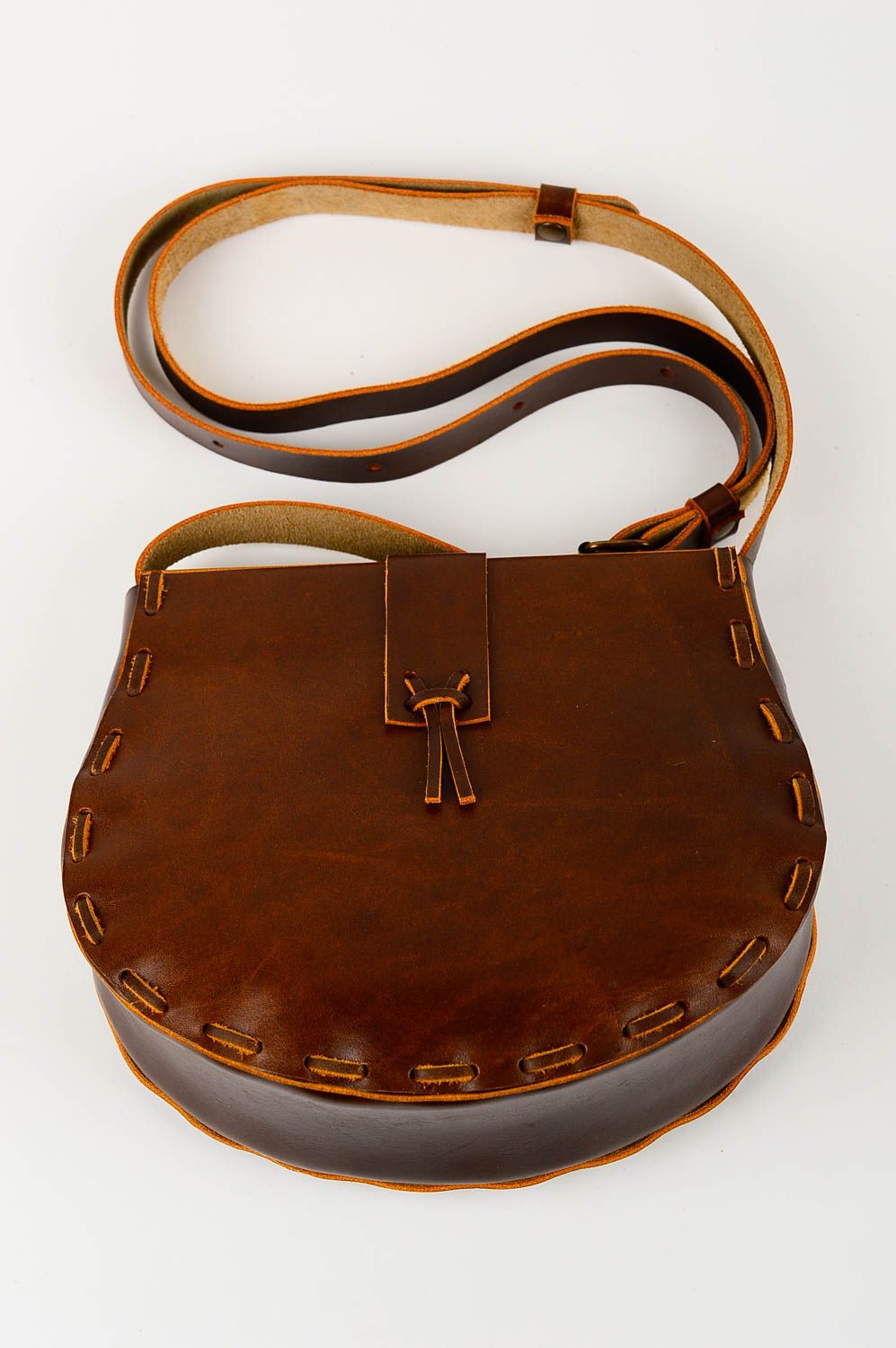 Handmade leather bag leather bag natural leather handbag carving design bag  photo 4