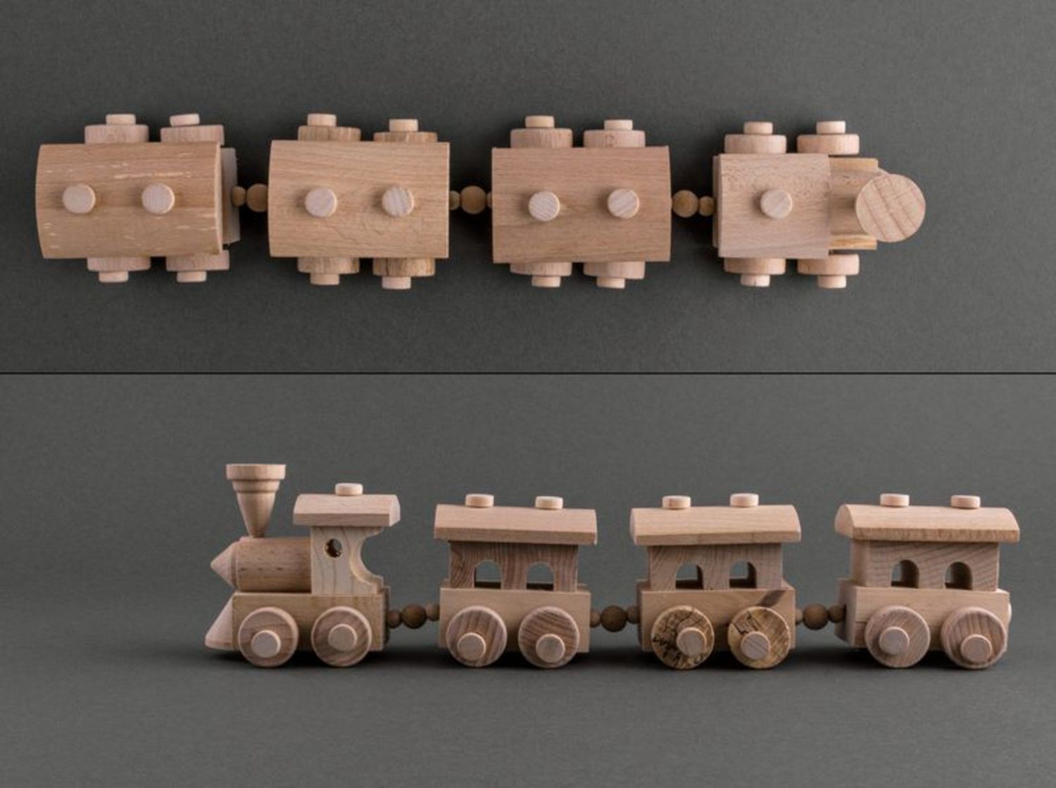 Детская деревянная игрушка - паровоз фото 2