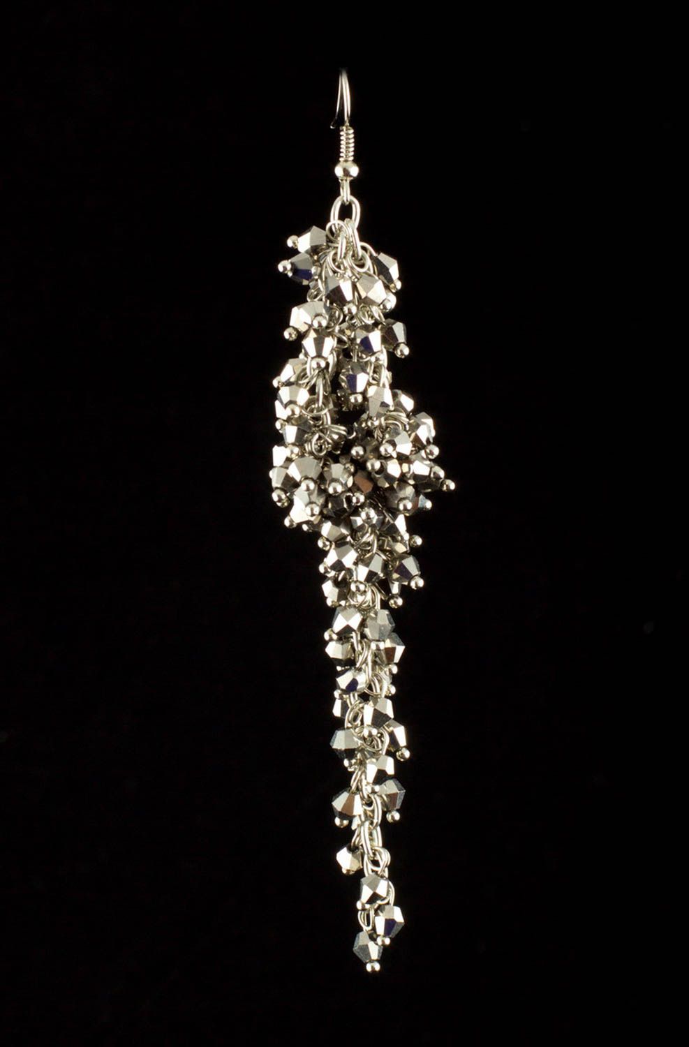 Handmade evening jewelry unusual stylish earrings long cute jewelry gift photo 2