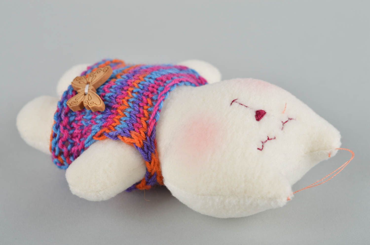 Cat toy handmade cute toys fabric soft toy textile stuffed toy for children photo 2