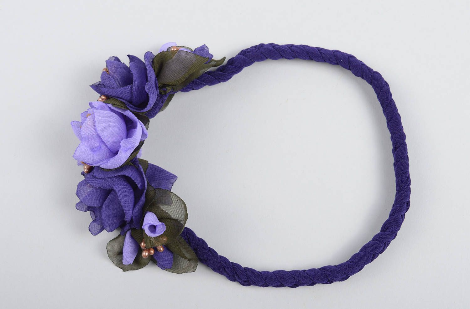 Handgemacht Haarschmuck Blumen Haarband Blumen Accessoire für Haare dunkelblau foto 5