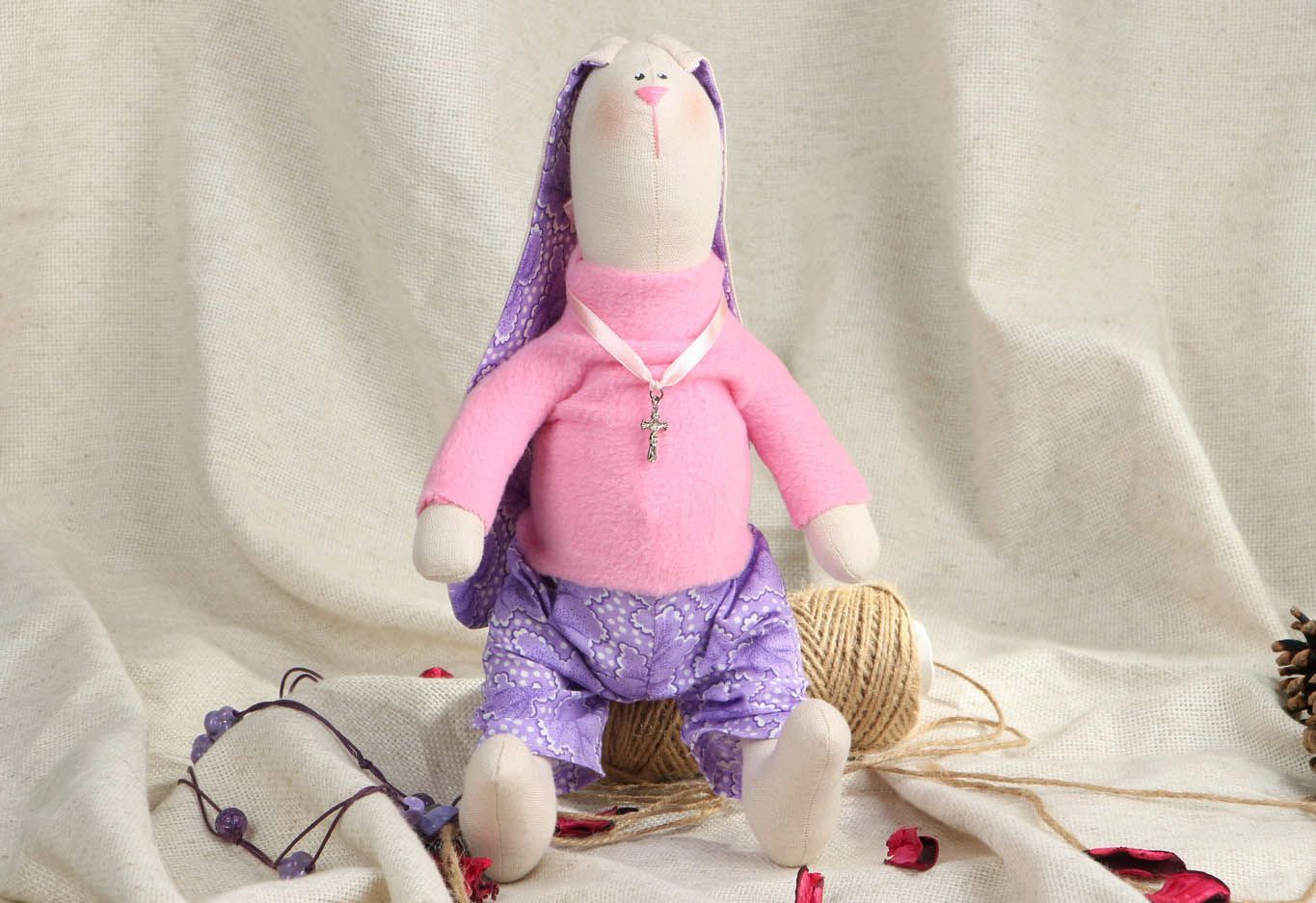 Текстильная игрушка Модный заяц фото 5