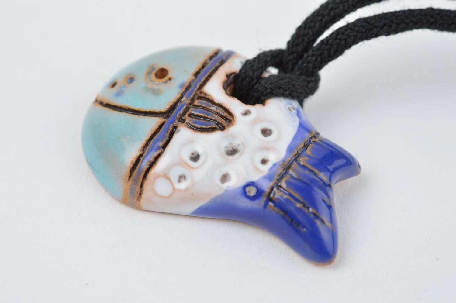 Beautiful handmade ceramic pendant cool jewelry designs neck accessories photo 2