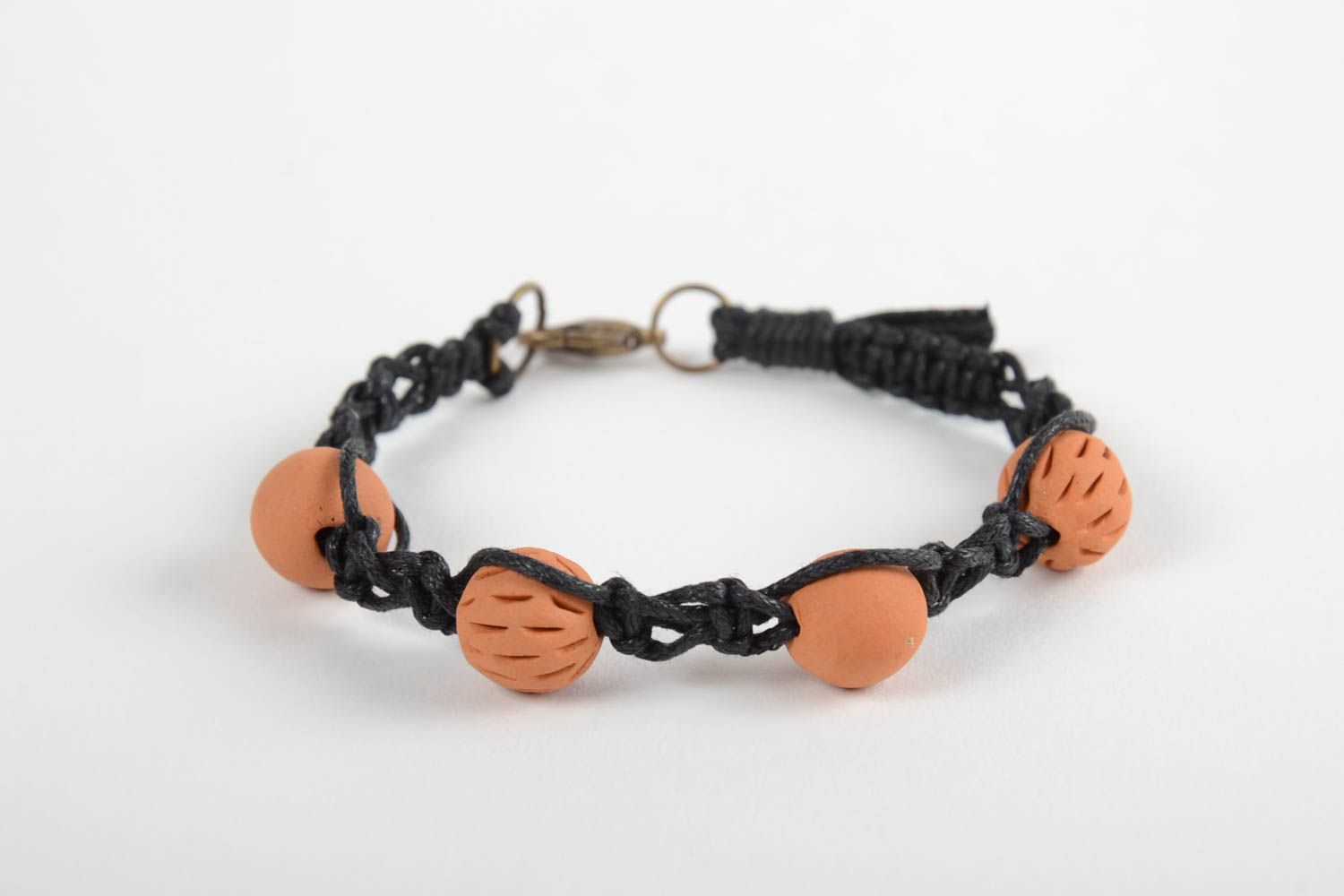 Stylish handmade woven cord bracelet ceramic bracelet fashion accessories photo 1