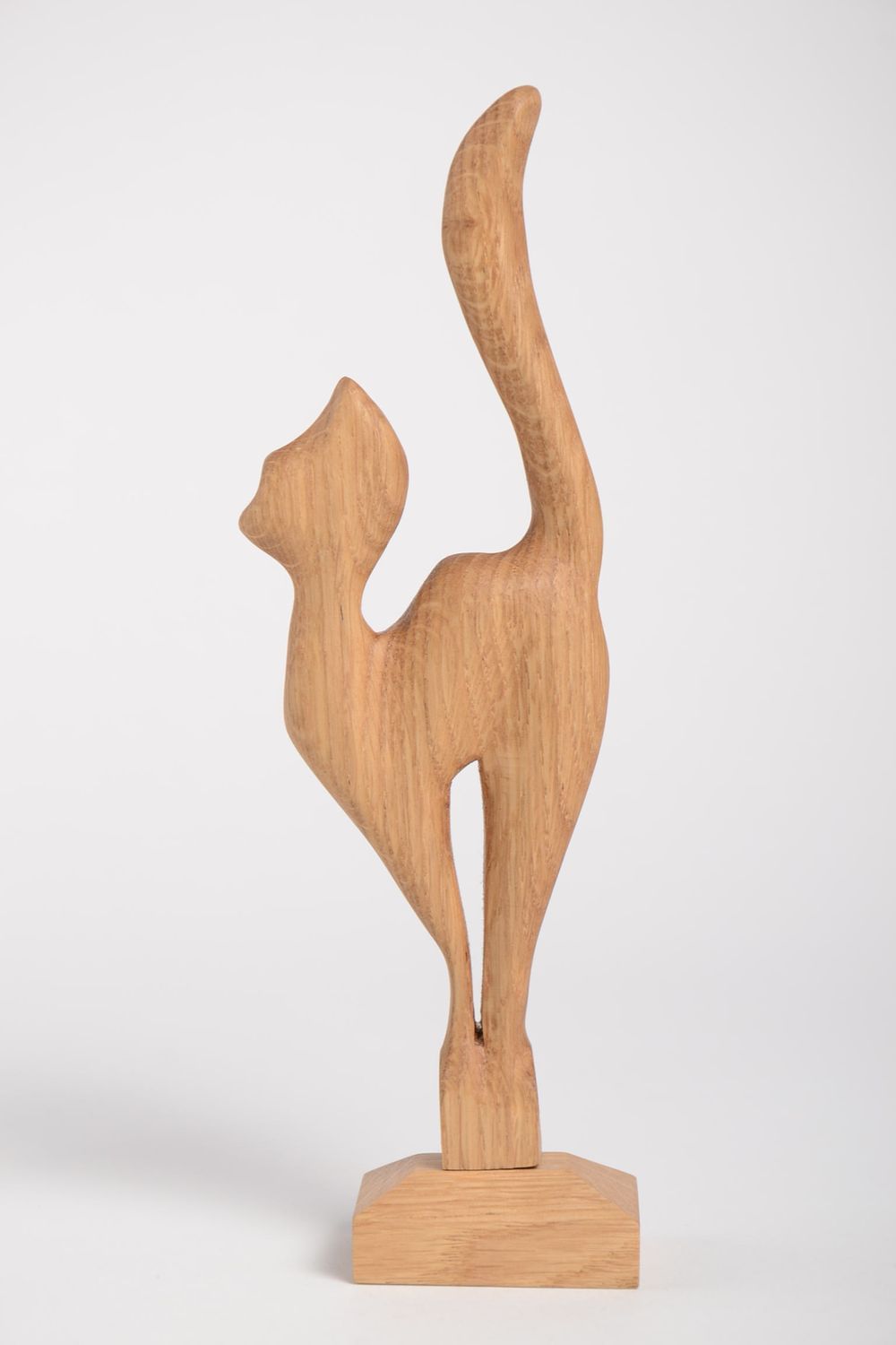 Статуэтка из дерева ручной работы кошка фигура из дерева сувенир из дерева фото 2