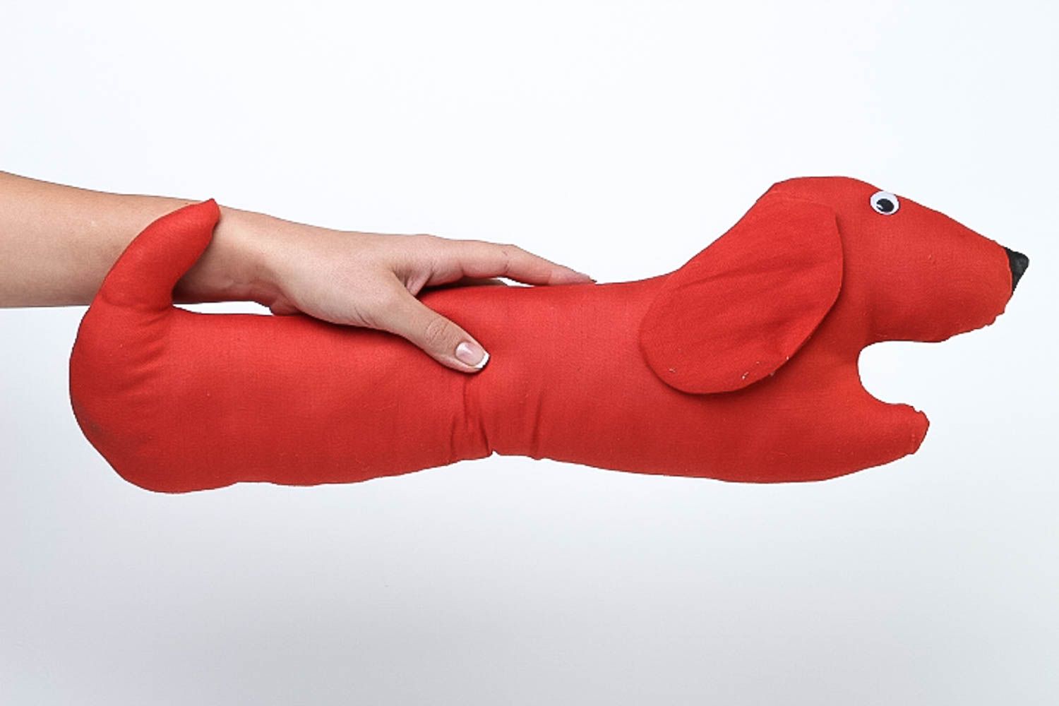 Schönes Kissen handgemacht Kopfkissen für Kinder lustig Kuscheltier Hund rot foto 5