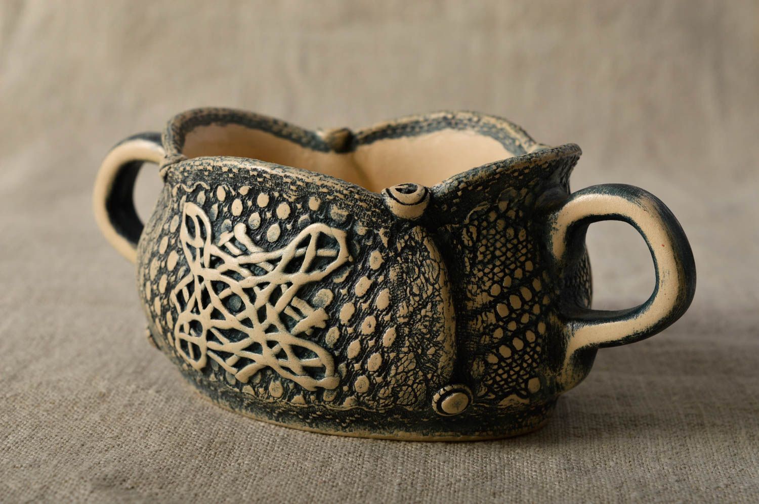 Handgemachte Keramik Haus Deko Blumen Vase Geschenk für Frau stilvoll ethnsich foto 1