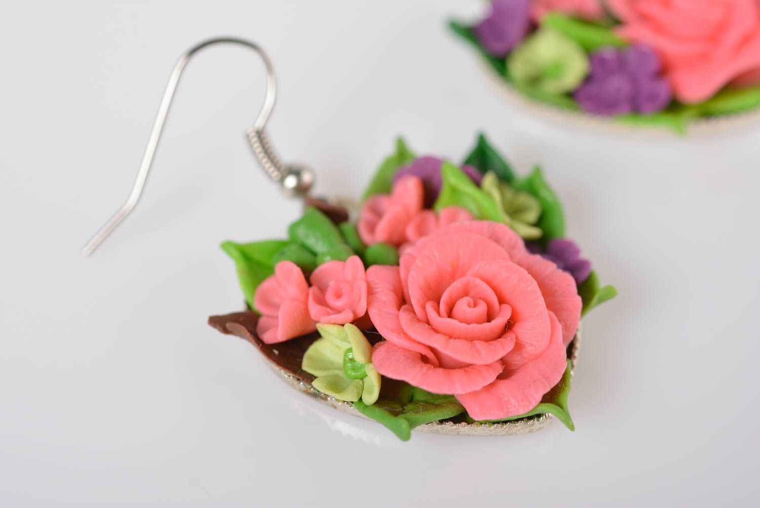 Modische Blumen Ohrringe handgemachter Designer Schmuck Accessoire für Frauen foto 3