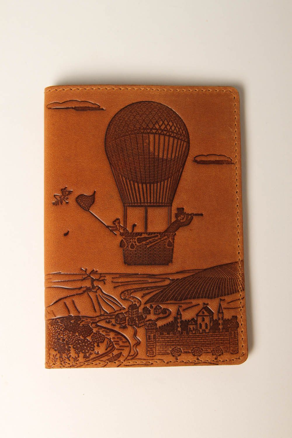 Estuche para pasaporte artesanal de diseño accesorio de hombre regalo original  foto 2