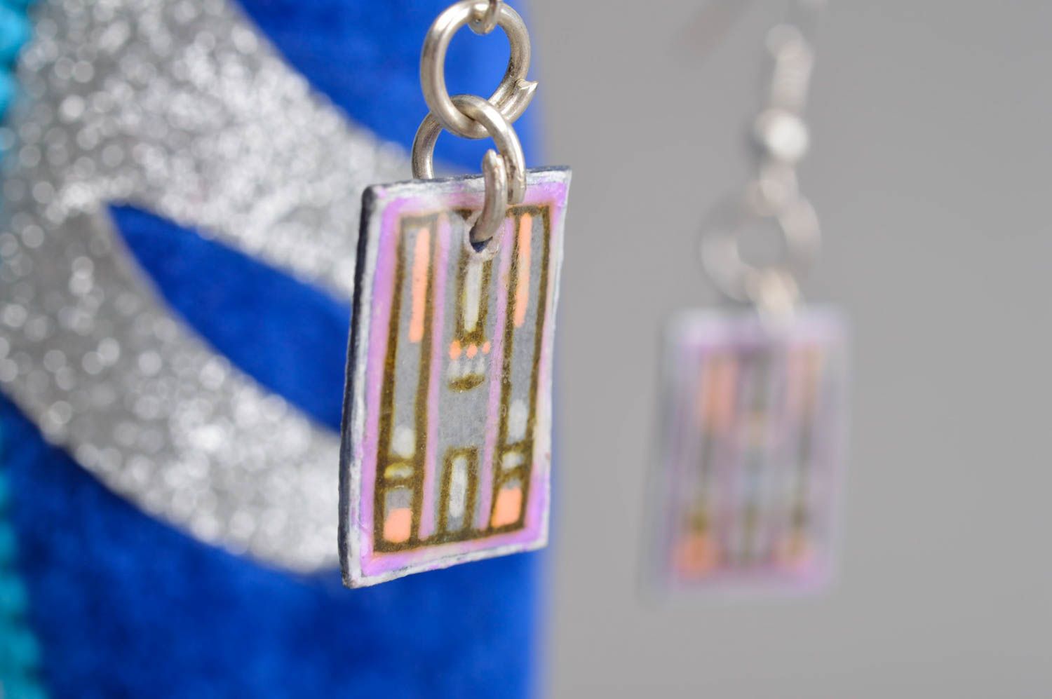 Stylish handmade earrings with print beautiful jewellery fashion trends photo 1